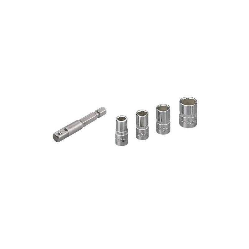 wolfcraft Wrench Socket Set (A/F 7,8,10,13), 5 Pcs. I 2413000