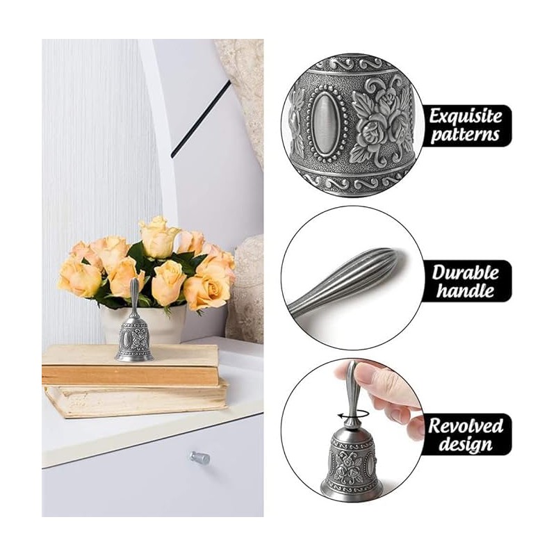 JZS Hand Held Bell, Metail Dinner Bell Wedding Bells, Service