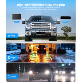 AUTO-VOX Solar Wireless Backup Camera:3 Mins DIY Installation & Upgraded 5" HD 1080P Anti-Glare Monitor, Reliable Signal for a Clear View, IP69K Waterproof Back up Camera for Car, Van, SUV, Truck