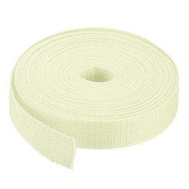 sourcing map Lightweight Polypropylene Webbing Strap 1" 10 Yards Beige Strapping Band for Outdoor