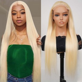 NBRUW 613 5x5 Lace Front Wig Human Hair 200 Density 36 Inch Straight 613 Blonde Wig Human Hair 5x5 200 Density HD Lace Front Closure Wigs Human Hair Blonde Pre Plucked for Women
