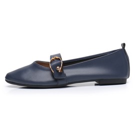 VenusCelia Women's Mary Jane Flat Shoe (9.5 M US,Navy)