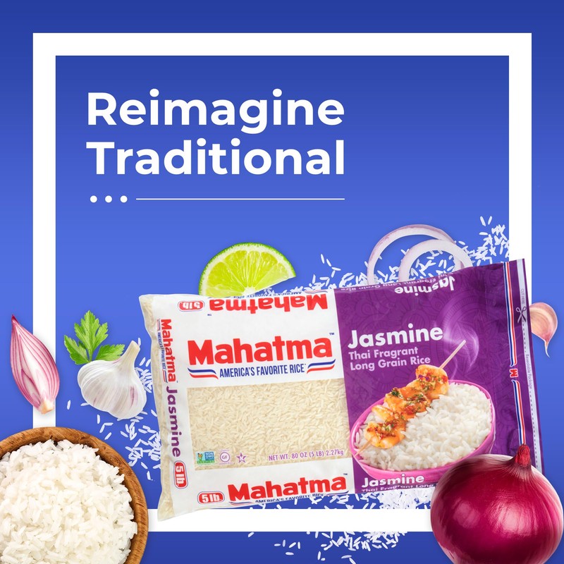 Mahatma Jasmine, 5lb Bag of Rice, Thai, Indian, or Cambodian