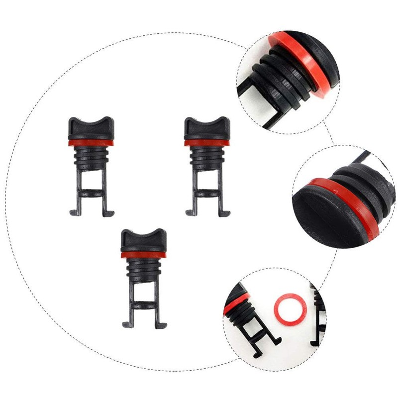 3pcs Kayak Scupper Plugs Boat Drain Plugs Kit Thread Bung
