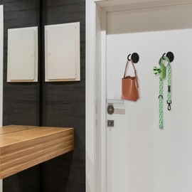 TONLEA Coat Hooks, 2 Pack Adhesive Hooks Wall Mounted, Heavy Duty Metal Wall Hooks for Hanging Coat, Scarf, Hat, Bag, Key, Towel, Cup (Black)