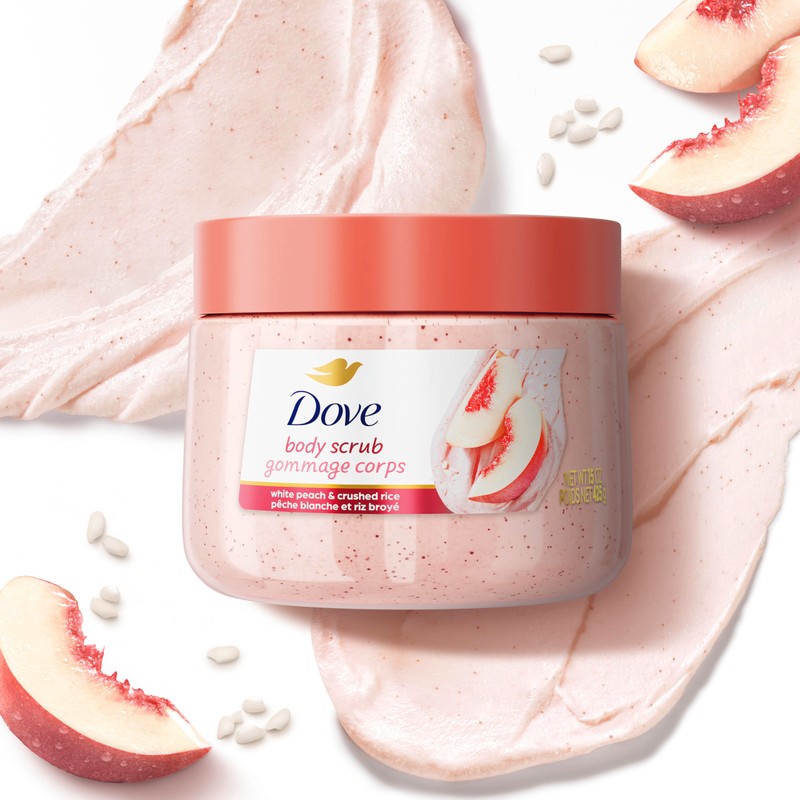 Dove White Peach & Crushed Rice Body Scrub Exfoliates and