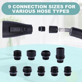 ARCORA Kitchen Faucet Spray Head Matte Black, 3-Function Kitchen Sink Spray Nozzle with 9 Adapters, Kitchen Faucet Head Replacement Compatible with Moen, Delta, American Standard Faucets