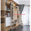 DIYHD 4FT Stand Up Black Rolling Library Hardware,Telescope Sliding Ladder