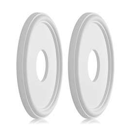 Molded PU Ceiling Medallion for Light Fixtures and Ceiling Fans, 13.1"OD x 4"ID x 1"P (Fits Canopies up to 10.25") White