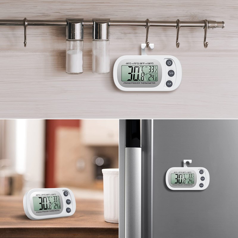Ankilo Digital Fridge Thermometer, Wireless Indoor Thermometer with Magnetic, Max/Min