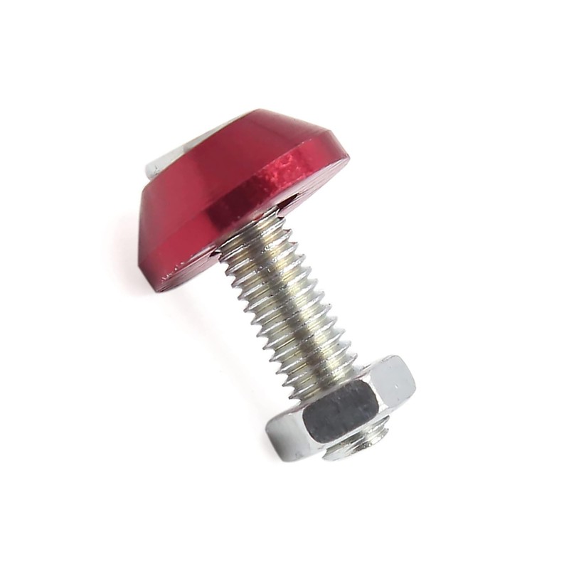 4pcs Rose Red 6mm Thread Diameter Motorcycle License Plate Frame