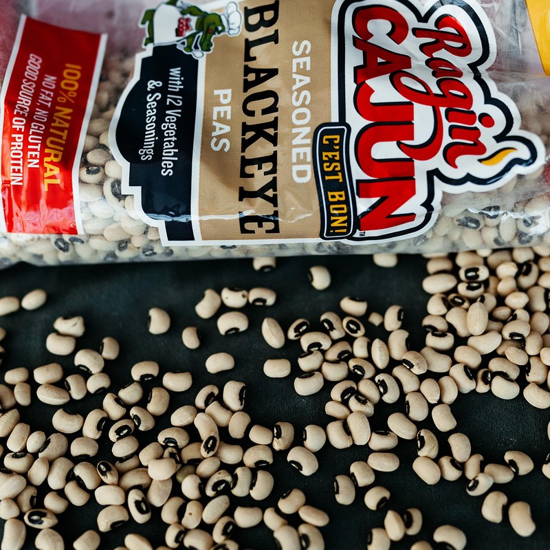 Ragin' Cajun Seasoned Blackeye Beans - 16 oz Pack, Fat-Free,