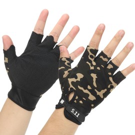 PATIKIL Workout Gloves, Weight Lifting Gloves for Men and Women, Gym Gloves Great for Cycling Sports Training Fitness Size M, Camo Dark Green