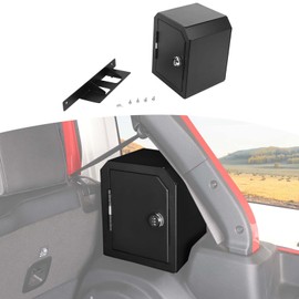 JOSHELA for Jeep JLU Right Side Trunk Safe Box with Security Lock for Jeep Wrangler JLU 2018 up 4DR with Trunk Speaker Black Metal Storage Accessories