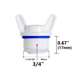 Feelers 3/4" PT Male Thread PPR Pipe Plug End Caps Connector Fitting with Butterfly Handle, Pack of 5, White