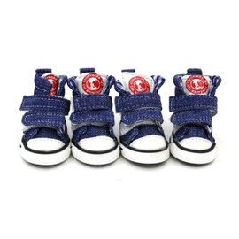 Small Pawz Dog Boots, Puppy Shoes for Extra Small Dogs, Canvas Booties for Cats, Anti Slip Sneakers for Puppies Blue Label 3