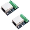 PENGLIN 2PCS RJ45 Ethernet Single Female Adapter,2.54mm Pitch Shielded RJ45