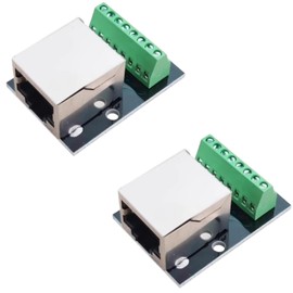 PENGLIN 2PCS RJ45 Ethernet Single Female Adapter,2.54mm Pitch Shielded RJ45 Screw Network Adapter