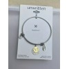 Unwritten Stainless Steel Adjustable Bangle Bracelet Initial M Charm Crystal