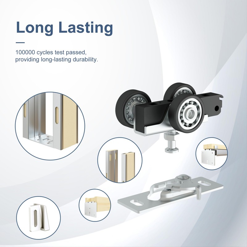JUBEST 28"x80" Pocket Door Frame Kit with 88LBS Two-Way Soft-Close