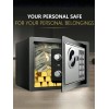 fashnix Dual Key & Digital Lock Safe Battery Powered Compact