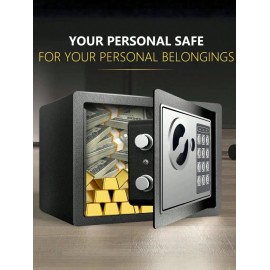 fashnix Dual Key & Digital Lock Safe Battery Powered Compact Safe Vault For Cash Jewelry