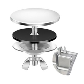 Sink Hole Cover, Stainless Steel Sink Cover, 6cm Silver Tap Hole Stopper Blanking Cap for Kitchen and Bathroom, Keeps Drains Clean, Durable Rustproof Sinks Accessory for Home Maintenance