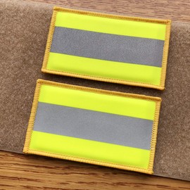 2 pack Reflective Hook Fastener Safety Patch Hook Loop Firefighter Rescue Police EMT EMS Hi Vis Patch (Fluor Yellow)