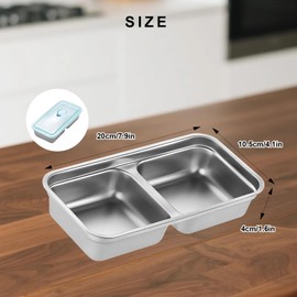 STILTOOL Grab and Go Snack Containers Reusable, Stainless Steel Double Compartment Snack Containers, Dishwasher-Reusable Condiment Containers with Lids, Travel & Outdoor Camping Food Storage (4Pcs)