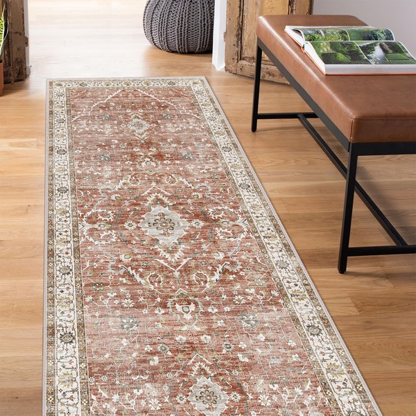 Deerly Rug Runner - Boho 3x8 Washable Kitchen Rug Runner
