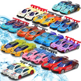 Soulchen 24 Pcs Color Changing Cars Water Activated Bath Toys Vehicles in Water Fillers Sensory Toys Theme Party Giveaways Goodies Funny Gift for Ages 4-8 Boys Girls Toddlers