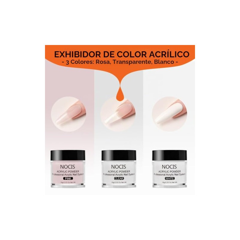 YUMTTY Kit de uñas acrílicas, Polvo acrílico, líquido acrílico, monómero