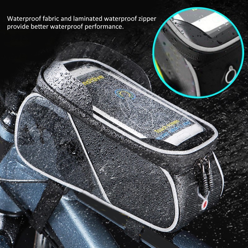 Bike Front Frame Bag Waterproof TPU Sensitive Touch Screen Top