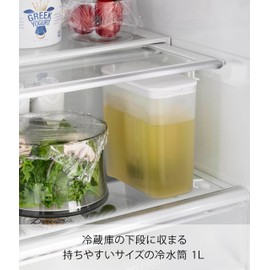 Yamazaki 1690 Shelvable Cold Water Bottle 3.2 x 6.6 x 6.3 inches (1 L), White, W 3.2 x D 6.6 x H 6.3 inches (8.2 x 16.7 x 16 cm), Tower Tower, Dishwasher Safe, Heat Resistant, Includes Tea Strainer