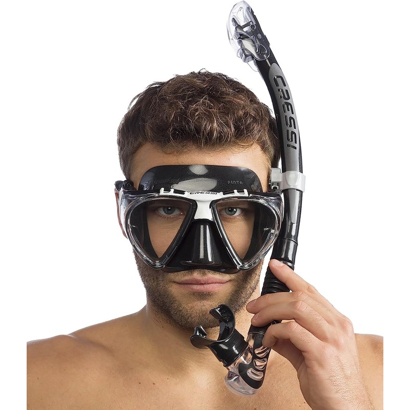 Cressi Premium Dry Snorkel Combo Set - Penta & Alpha