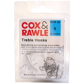 Cox & Rawle Treble Hook - Black, Size 6