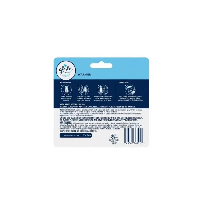 Glade Enchufe Para Aromatizante Glade Warmer Plugins Importado