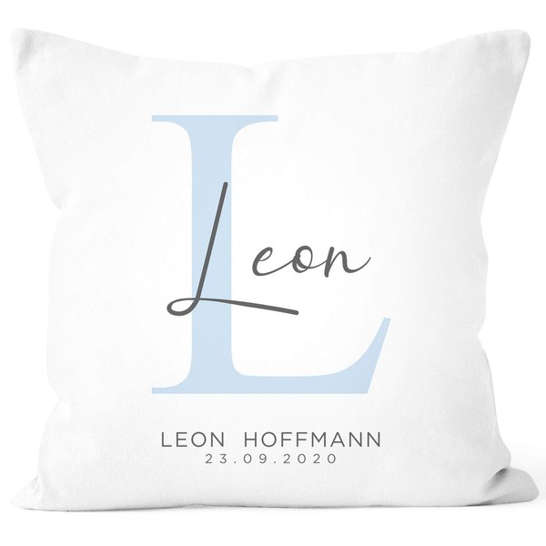 SpecialMe® Personalised Pillow Case for Birth with Monogram Initial Birth