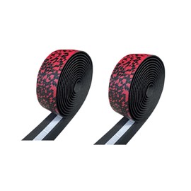 Bar Tape, Road Bike, Bicycle, Bar Tape, Left and Right Set, Set of 2, EVA & PU + Sponge, Shock Absorbing, Anti-Slip, Breathable, End Cap Included, 2 Color Patterns, Red