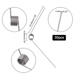 BENECREAT 30pcs Stainless Steel Small Torsion Spring, 0.2mm Wire Diameter Mechanical Torsion Springs for DIY Woodworking, Furniture, Repair Project