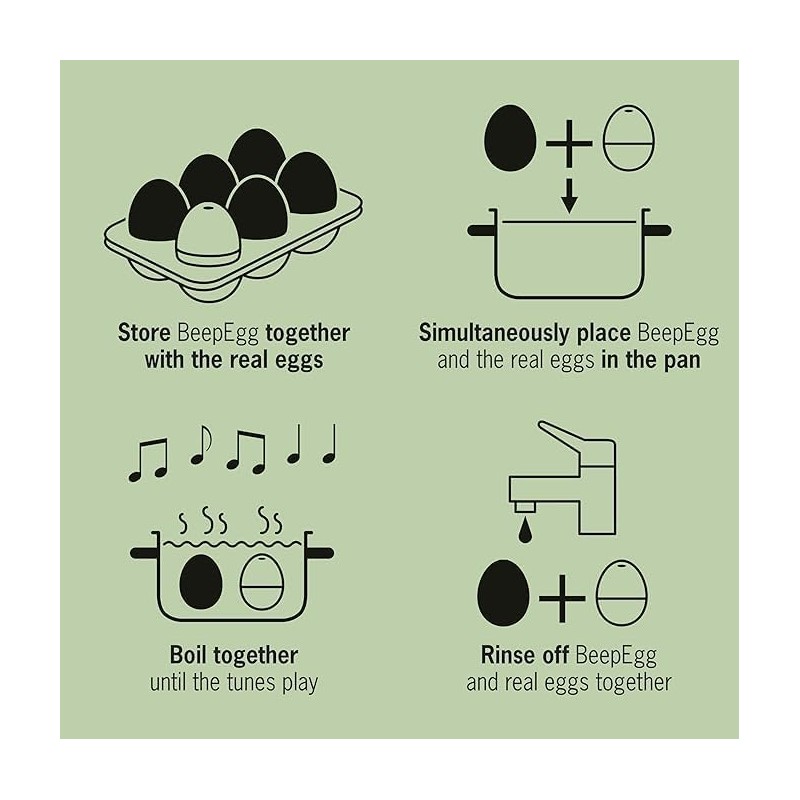 BrainStream BeepEgg Basic Egg Timer - Plays Tunes When Eggs