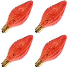 Industrial Performance 15F10/A 130V, 15 Watt, F10, Candelabra Screw (E12) Base, Amber Light Bulb (4 Bulbs)