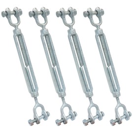 Murtenze 4 Pack Heavy Duty Turnbuckle 1/4 M6 304 Stainless Steel Jaw and Jaw Turnbuckle, 1600 lbs Working Load Limit, Cable Tensioner & Wire Turn Buckle Tensioner for Shade Sails, Outdoor Cables