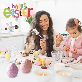 3D Easter Egg Candle Molds Silicone Egg Silicone Molds for Candle Making Easter Handmade Soap Epoxy Resin Casting Molds Aromatherapy Wax DIY Crafts