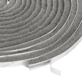 uxcell Self Adhesive Brush Seal Weather Stripping 5/16" x 1/4" x 16.4ft, Door Brush Strip for Sliding Sash Door Window Wardrobe Seal, Gray