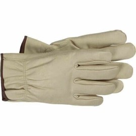Generic Boss LWG Large Grey Leather Work Gloves - 1 Pair Durable Protective Gear