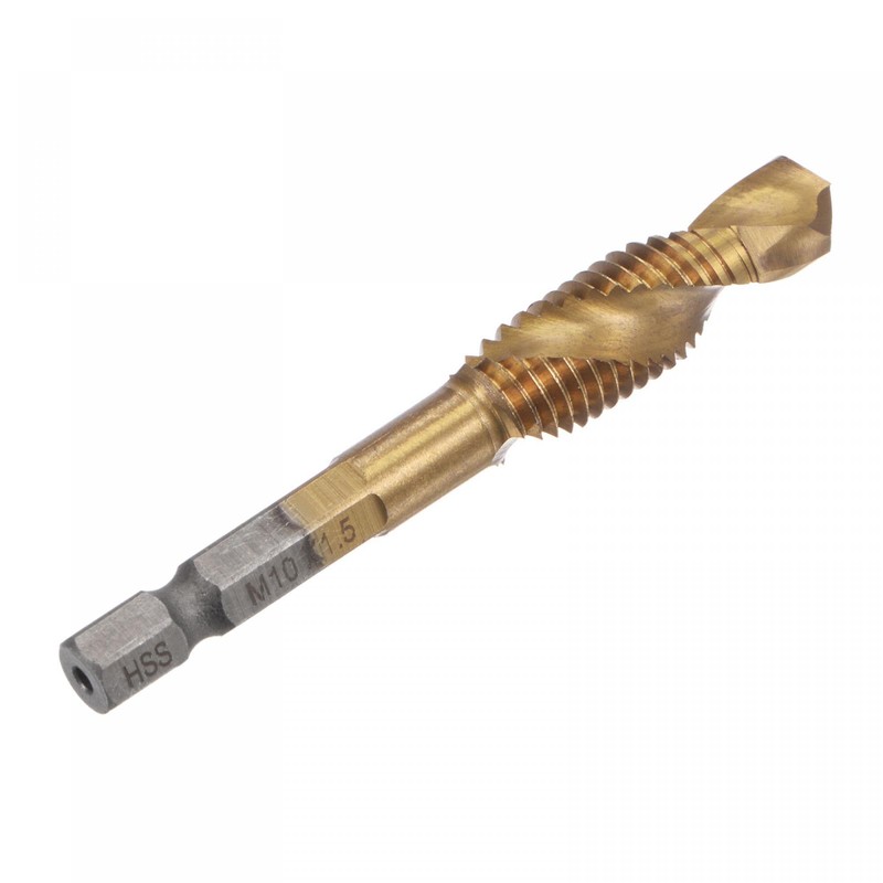 sourcing map Combination Drill and Tap Bit, 1/4" Hex Shank