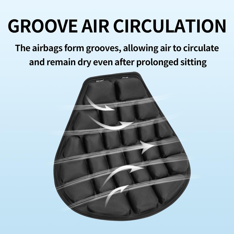 JFT Inflatable Motorcycle Seat Cushion with Built-in Pump, Non-Slip Air