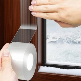 PackYard Transparent Window Weather Sealing Tape 2 Inch x 33 FT Weather Stripping Residue-Free Clear Window Insulation Caulk for Shower Glass Gaps and Clear Tape Doors Windows Windproof