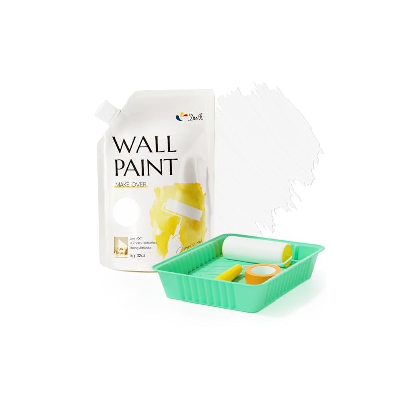 White Paint for Wall 32 Oz Covers 50-55 sq.ft Water-Based